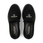 Mocasini dama negru - velur, A - 293 - 3, din piele naturala - Paul Style