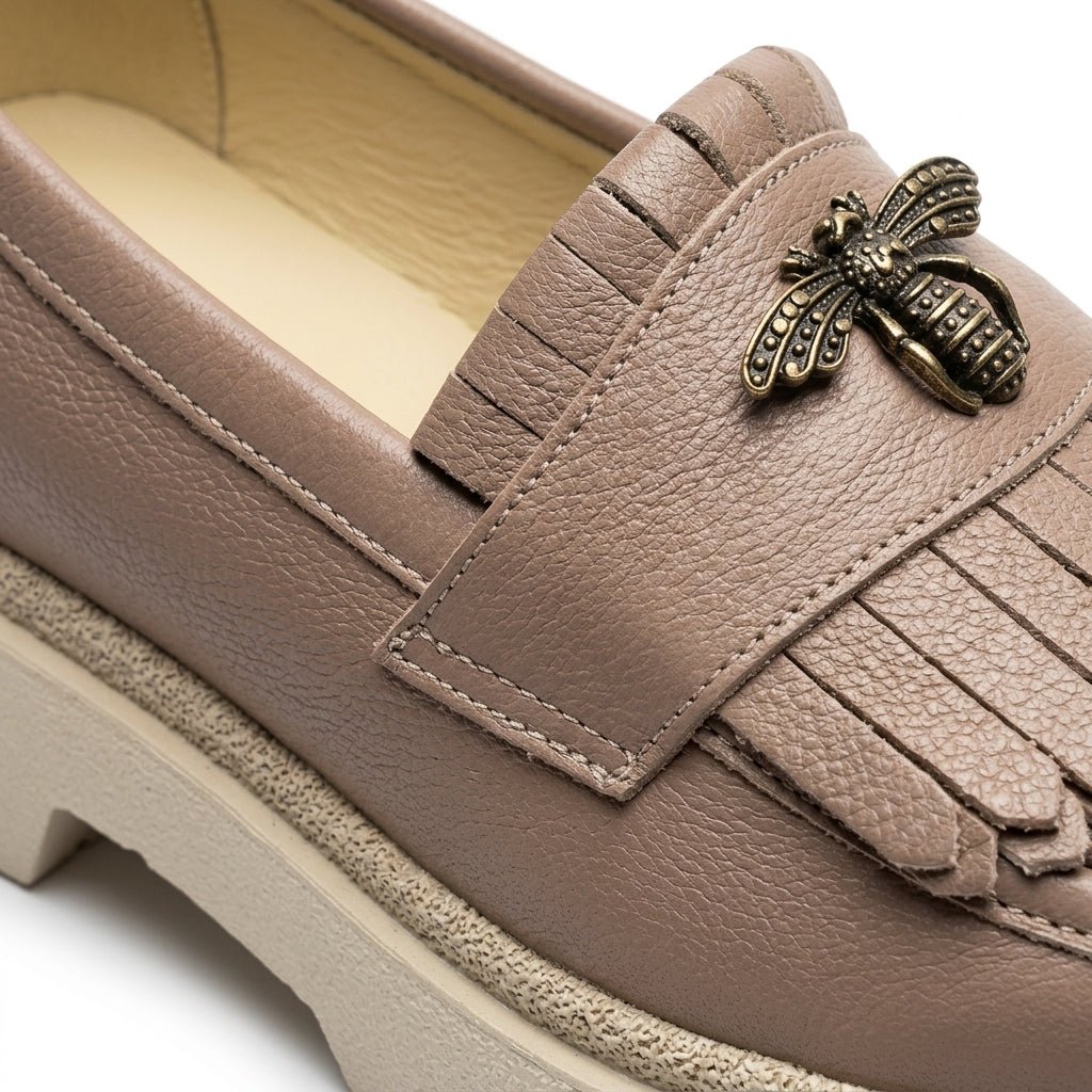 Mocasini dama nude - cappucino, A - 293 - 3, din piele naturala - Paul Style