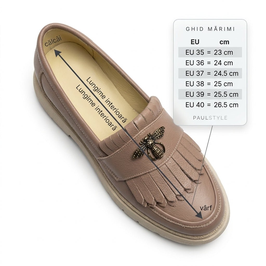 Mocasini dama nude - cappucino, A - 293 - 3, din piele naturala - Paul Style