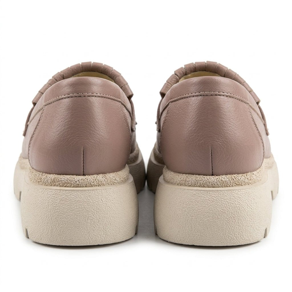 Mocasini dama nude - cappucino, A - 293 - 3, din piele naturala - Paul Style