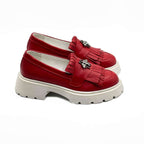 Mocasini dama rosii, 131, din piele naturala - Paul Style