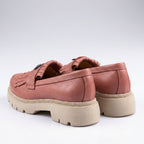 Mocasini dama roz - bizon,Ionela - 123, din piele naturala - Paul Style