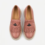 Mocasini dama roz - bizon,Ionela - 123, din piele naturala - Paul Style