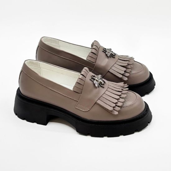 Mocasini dama taupe, 131, din piele naturala by PaulStyle