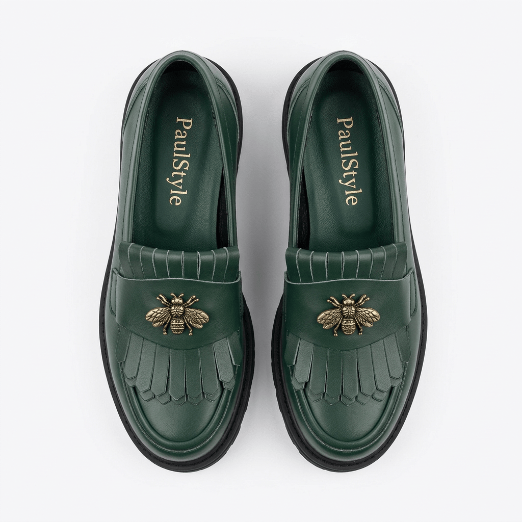 Mocasini dama verde, B - Florenta, din piele naturala - Paul Style