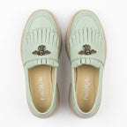 Mocasini dama verde menta, A - 293 - 3, din piele naturala - Paul Style