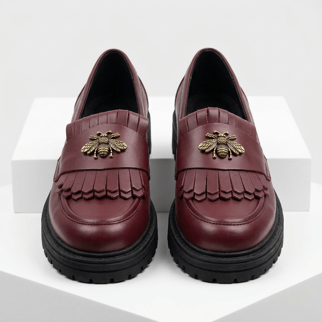 Mocasini dama visiniu, B - Florenta, din piele naturala - Paul Style