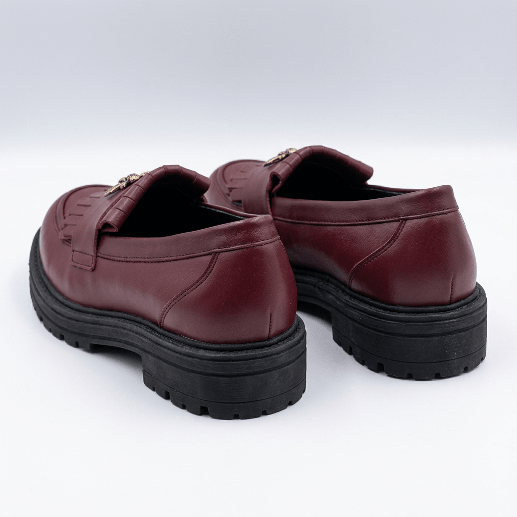 Mocasini dama visiniu, B - Florenta, din piele naturala - Paul Style