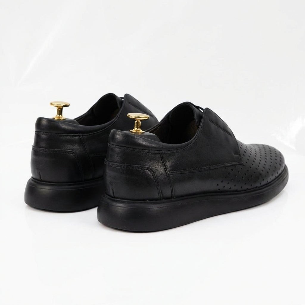 Pantofi casual barbati, 558G, din piele naturala negru - Paul Style