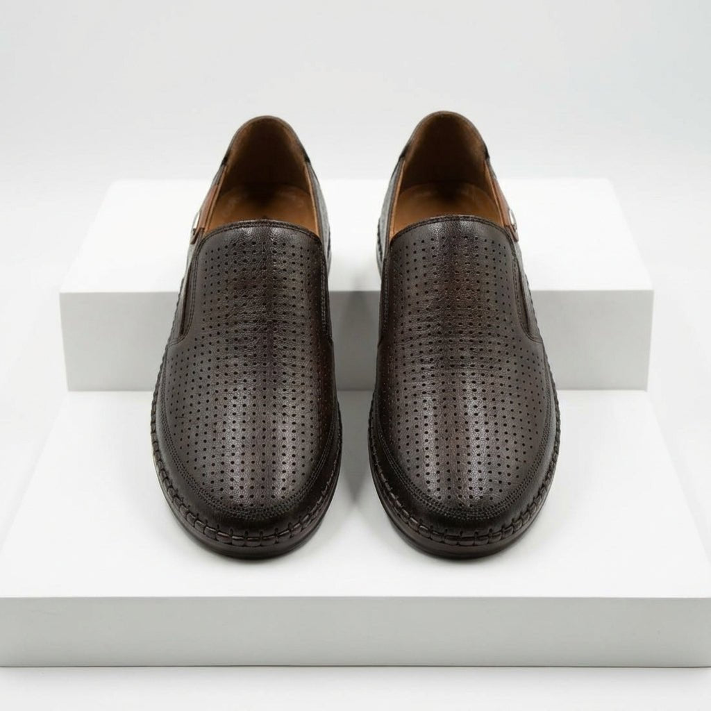 Pantofi casual barbati din piele naturala 6573 maro - Paul Style