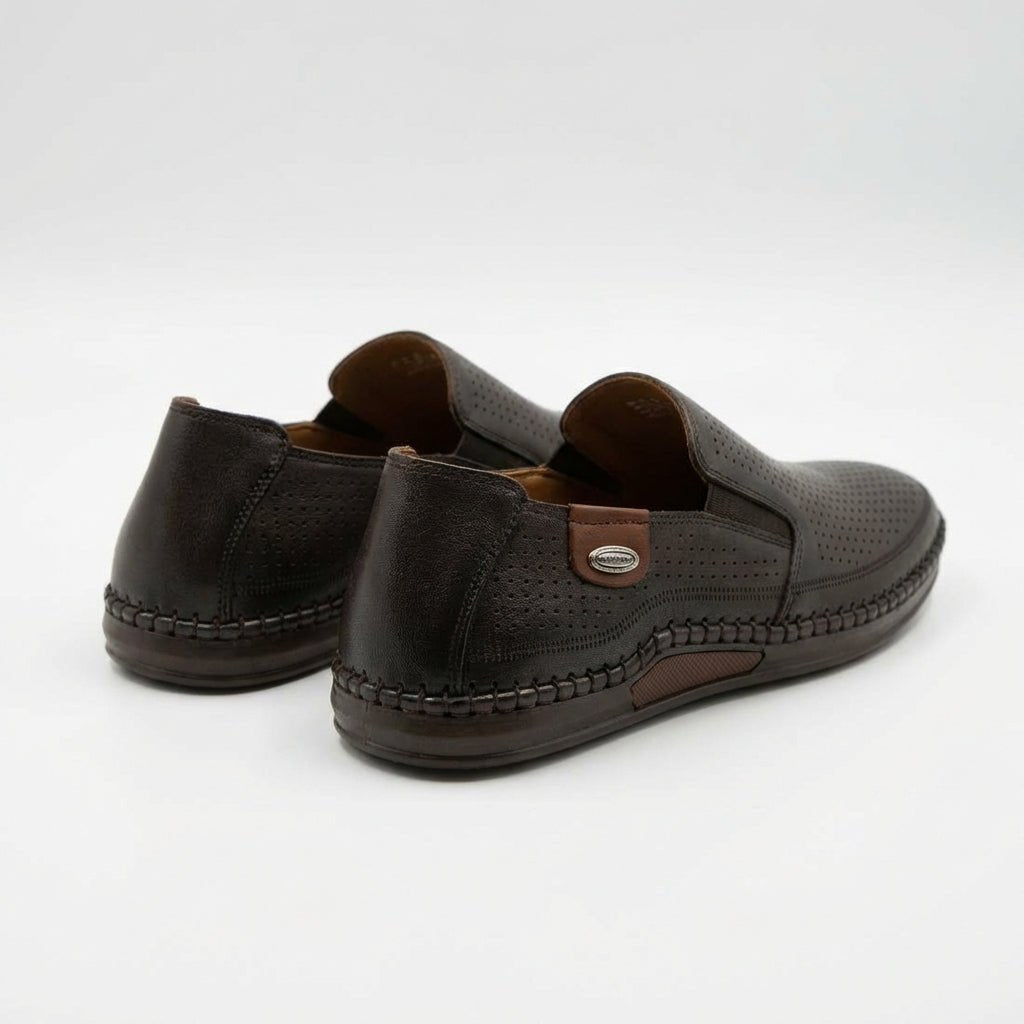 Pantofi casual barbati din piele naturala 6573 maro - Paul Style