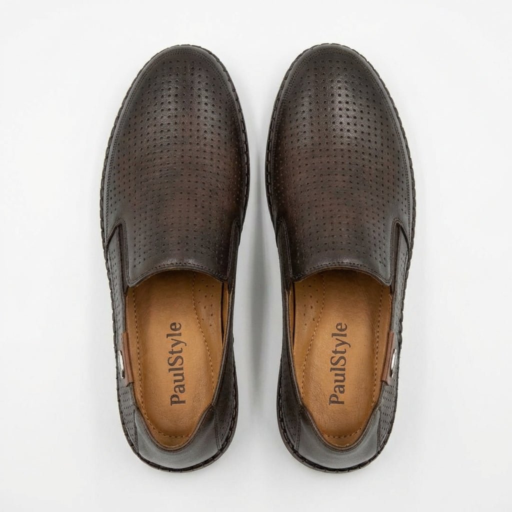 Pantofi casual barbati din piele naturala 6573 maro - Paul Style