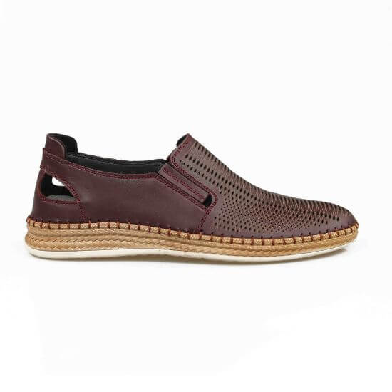 Pantofi casual barbati din piele naturală 662 visiniu - Paul Style