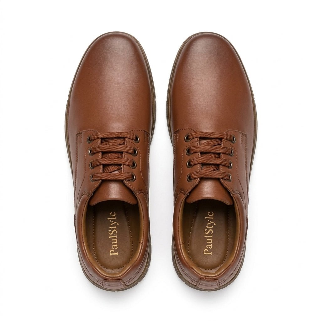 Pantofi casual barbati din piele naturală, A - 501, maro - Paul Style