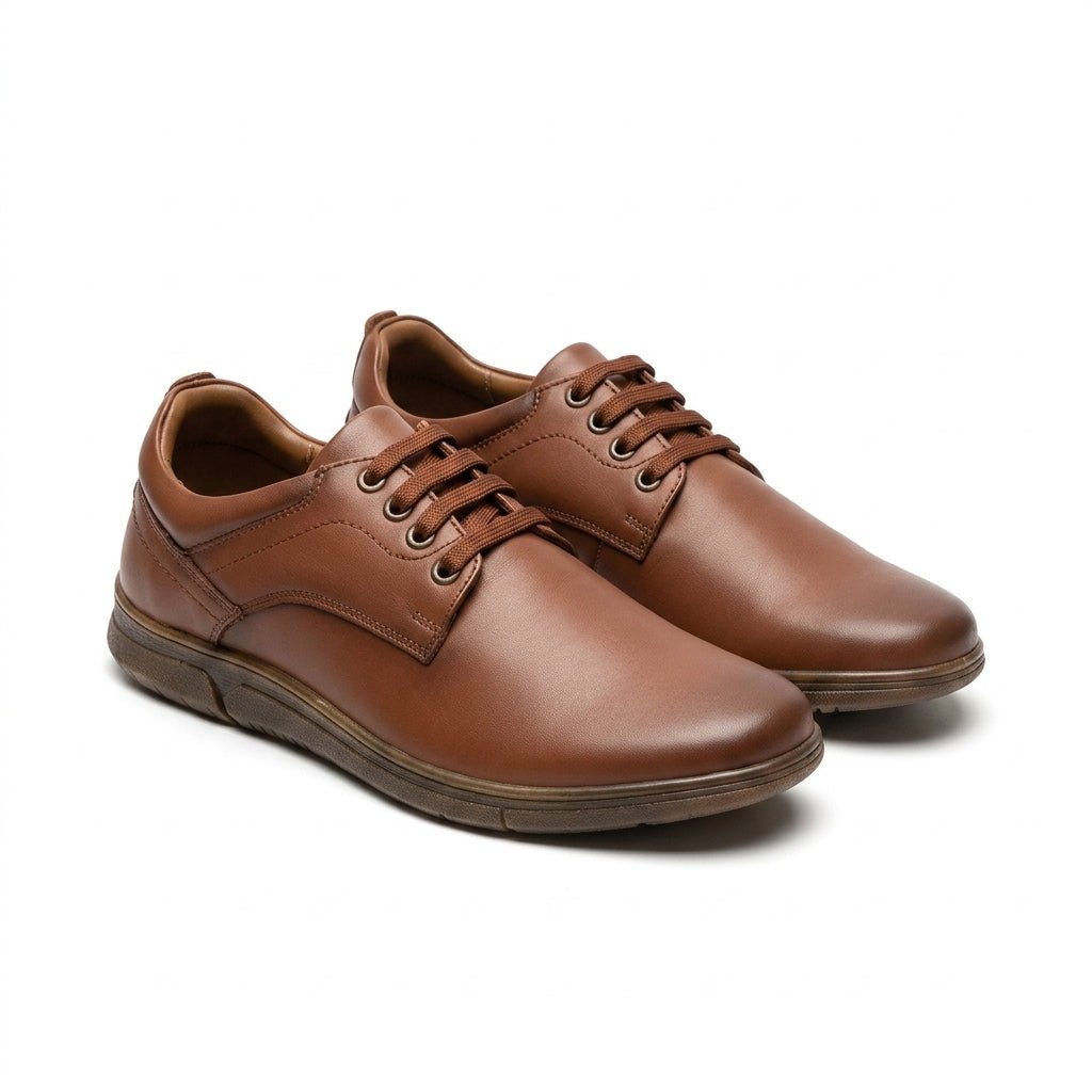 Pantofi casual barbati din piele naturală, A - 501, maro - Paul Style