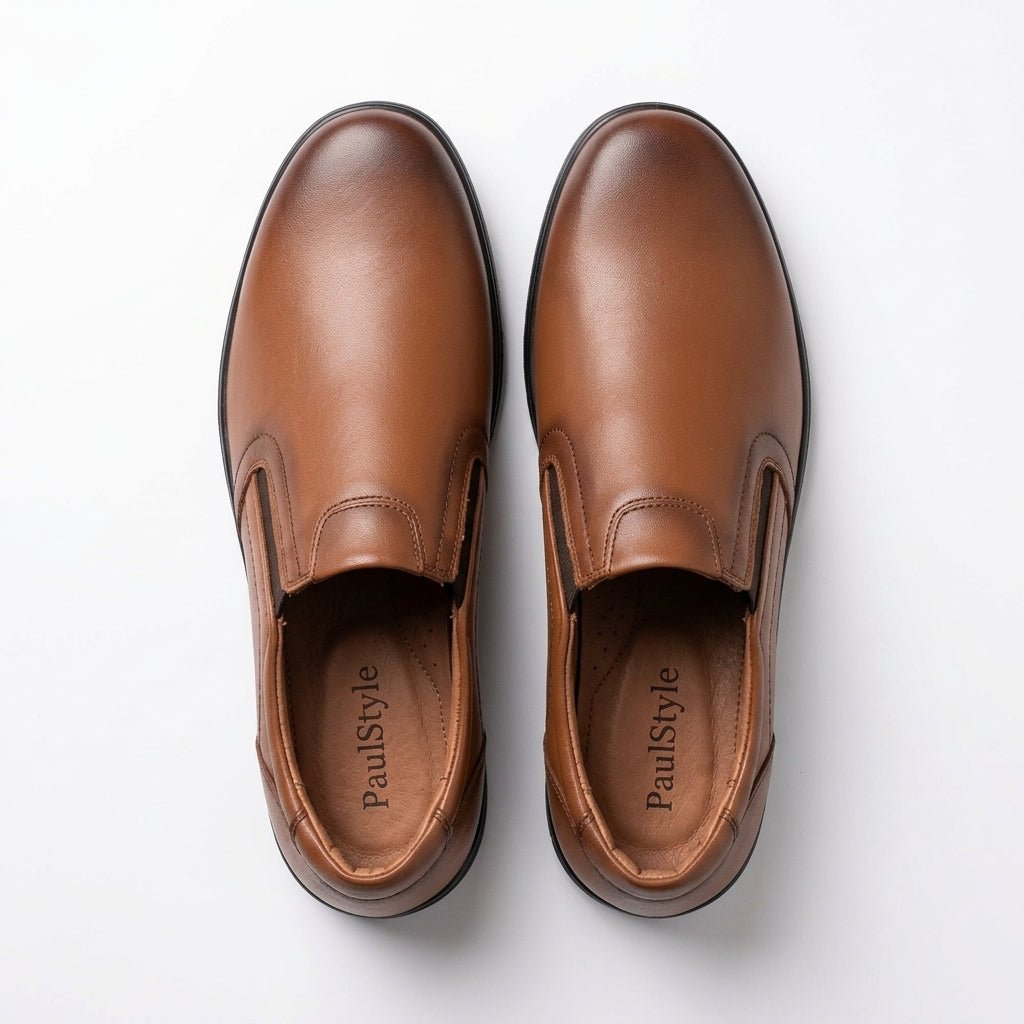 Pantofi casual barbati din piele naturală, A - 502, maro - Paul Style