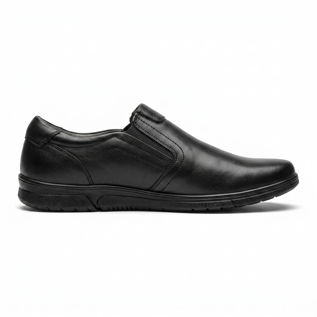 Pantofi casual barbati din piele naturală, A - 502, negru - Paul Style