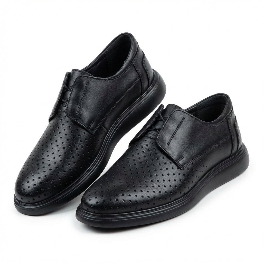 Pantofi casual barbati piele naturală 558g bleumarin - Paul Style