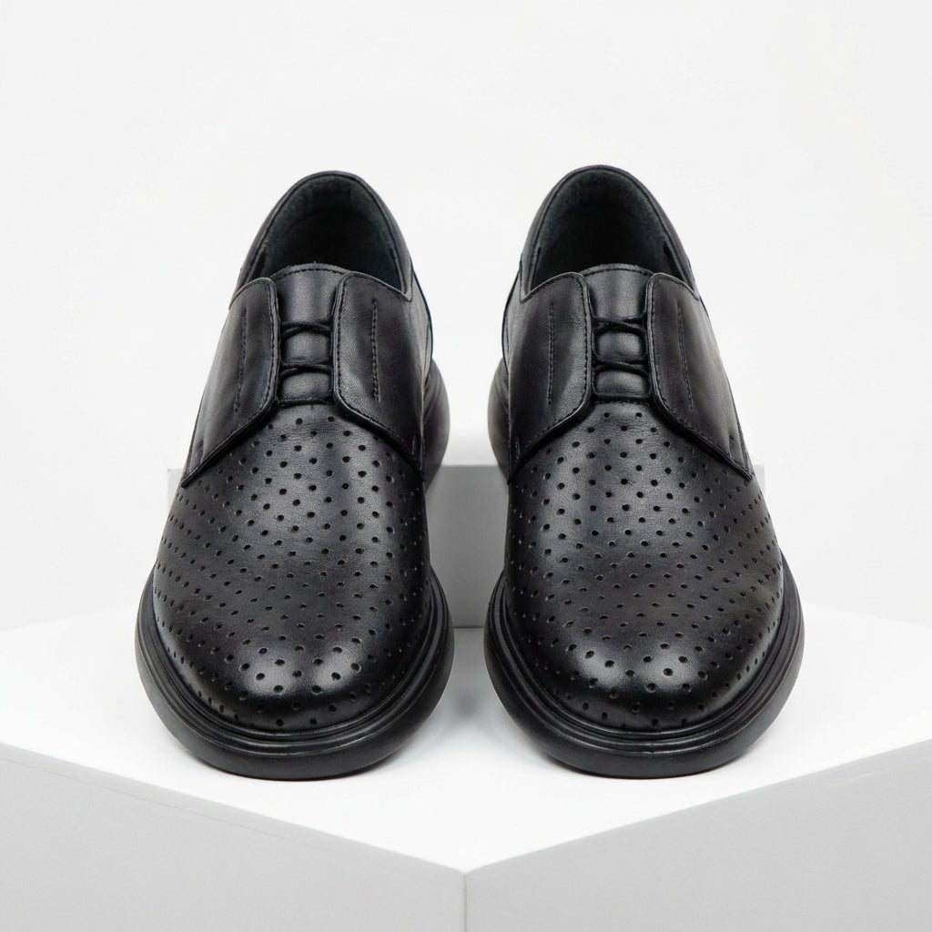 Pantofi casual barbati piele naturală 558g bleumarin - Paul Style