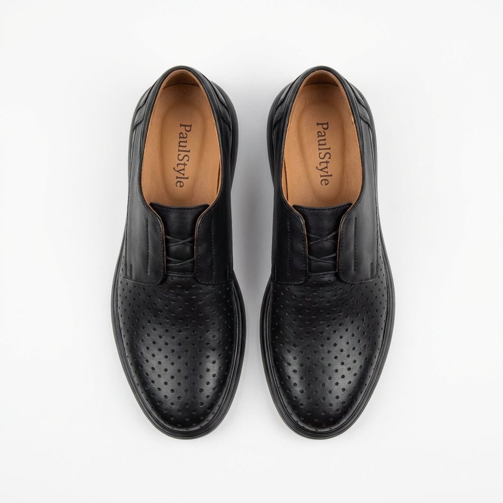 Pantofi casual barbati piele naturală 558g bleumarin - Paul Style