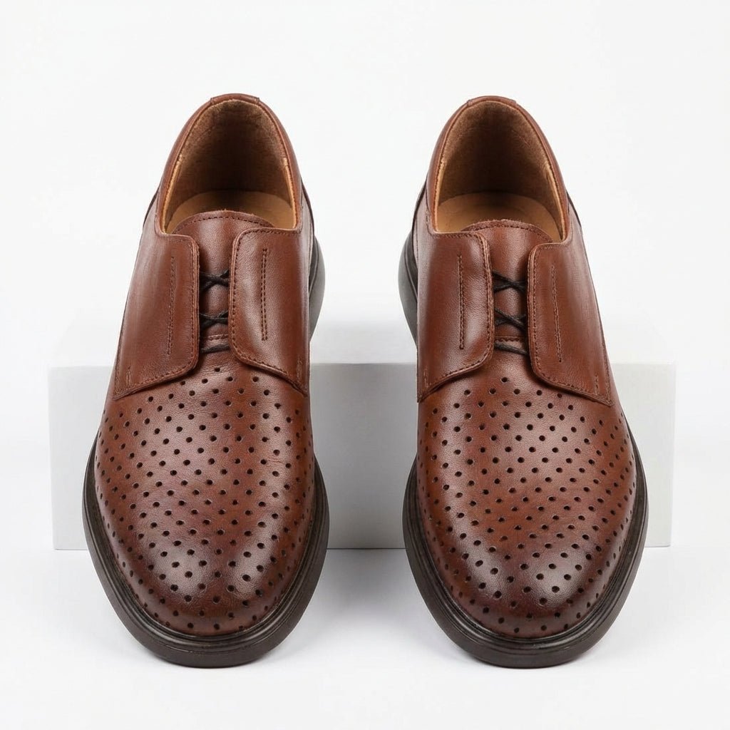 Pantofi casual barbati piele naturală 558g maro - Paul Style