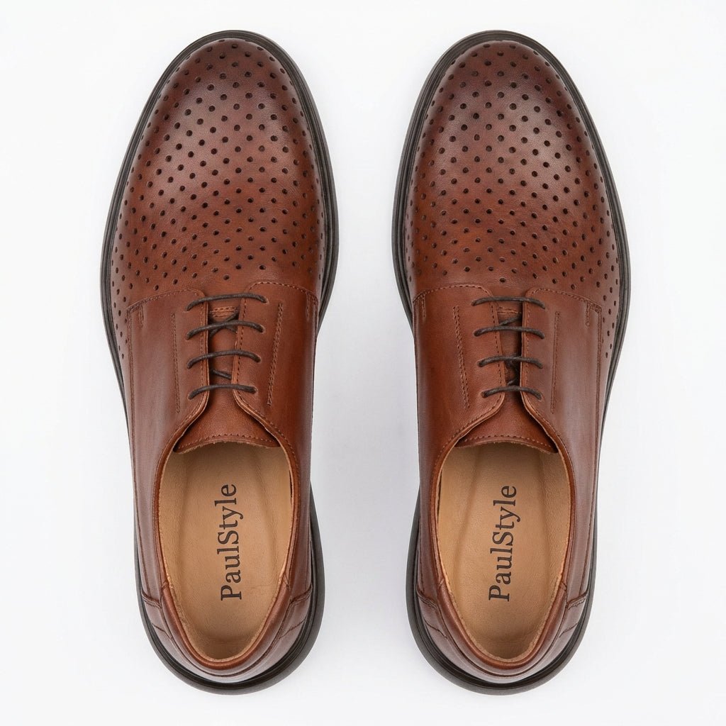 Pantofi casual barbati piele naturală 558g maro - Paul Style