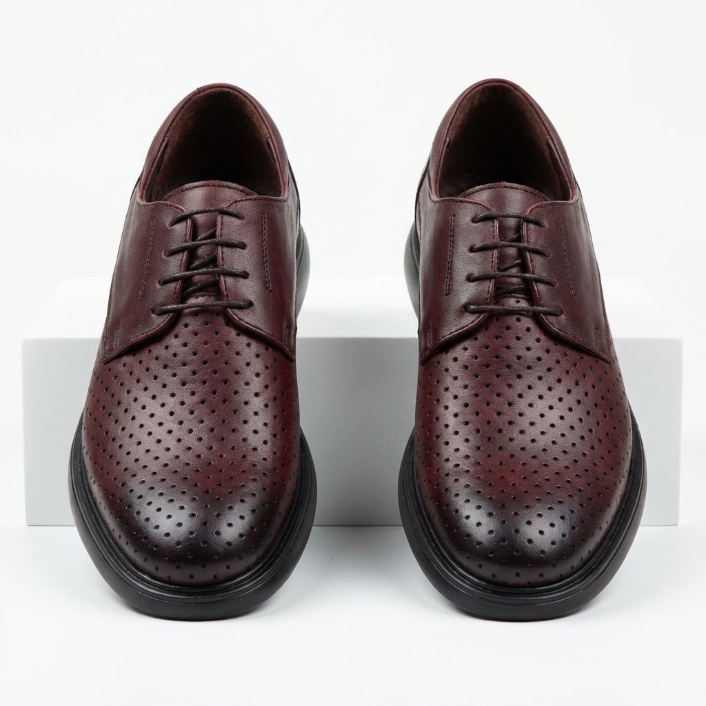 Pantofi casual barbati piele naturală 558g visiniu - Paul Style