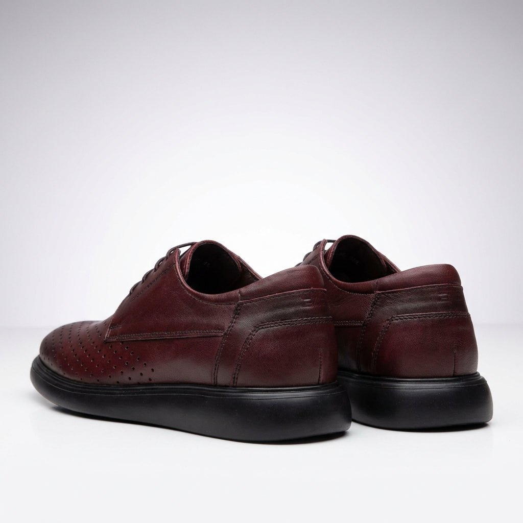 Pantofi casual barbati piele naturală 558g visiniu - Paul Style