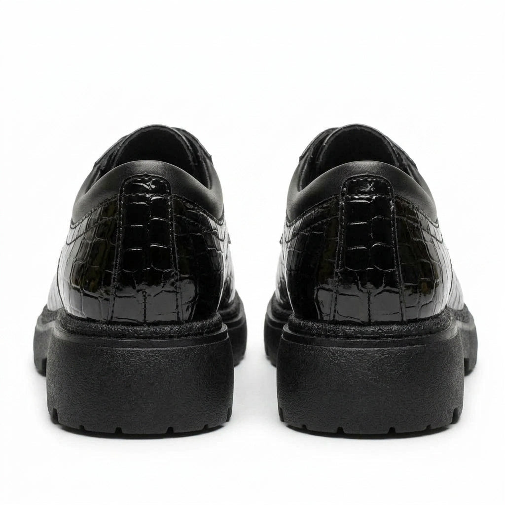 Pantofi Casual Dama, R-47, Croco Negru - Paul Style