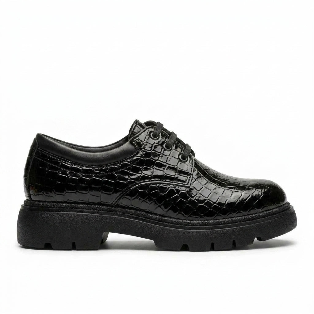 Pantofi Casual Dama, R-47, Croco Negru - Paul Style