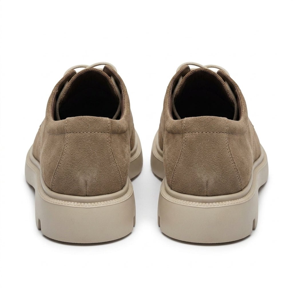 Pantofi casul dama bej - velur, A - 296, din piele naturala - Paul Style