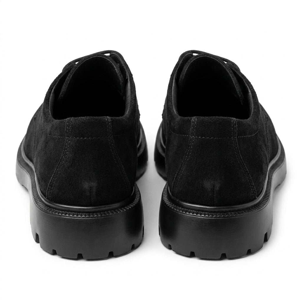 Pantofi casul dama negru - velur, A - 296, din piele naturala - Paul Style