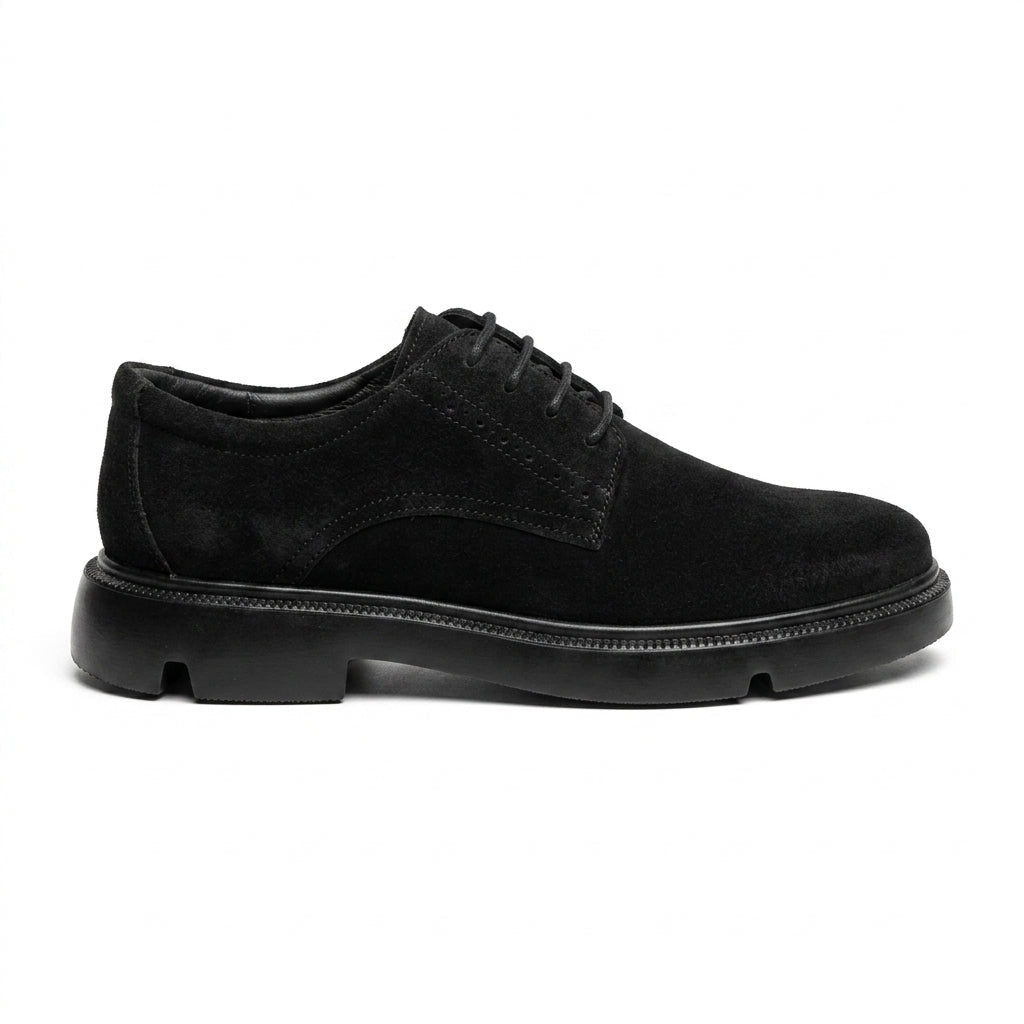 Pantofi casul dama negru - velur, A - 296, din piele naturala - Paul Style