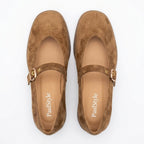 Pantofi dama camel - velur, 242, din piele naturala - Paul Style