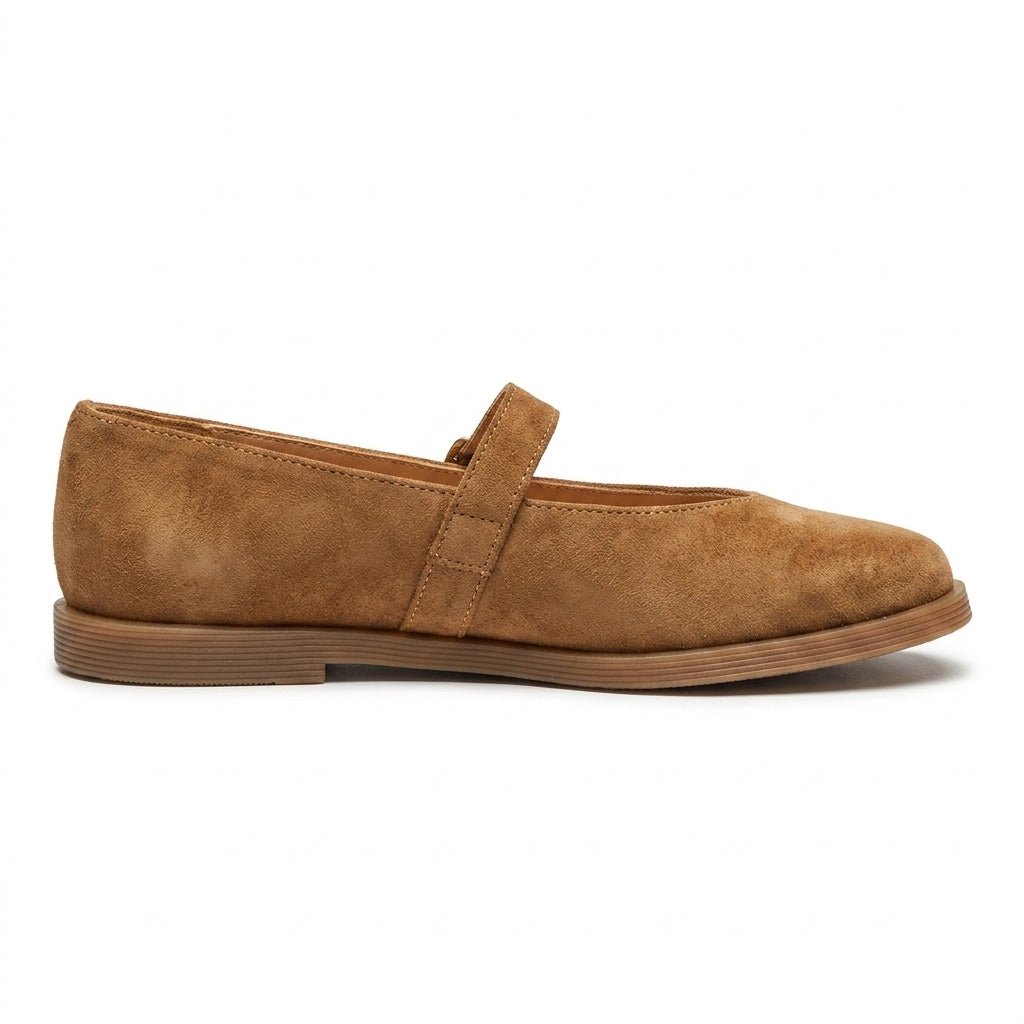 Pantofi dama camel - velur, 242, din piele naturala - Paul Style