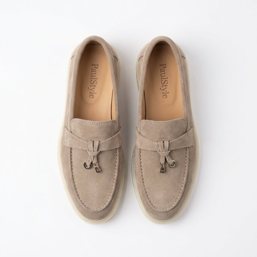 Pantofi dama casual din piele Naturala intoarsa bej Model 134 - Paul Style