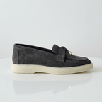 Pantofi dama casual din piele Naturala intoarsa gri Model 134 - Paul Style