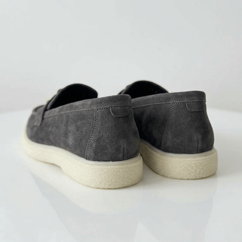 Pantofi dama casual din piele Naturala intoarsa gri Model 134 - Paul Style