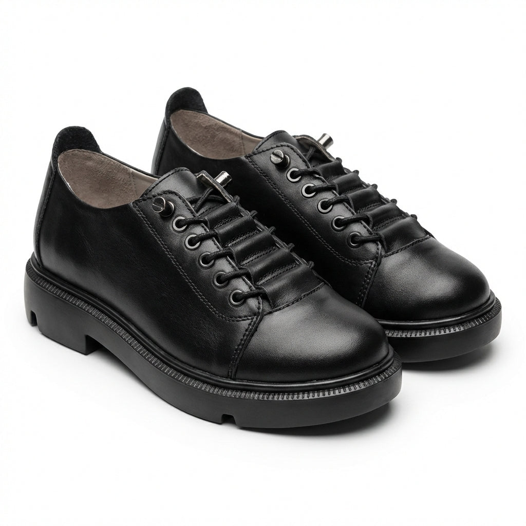 Pantofi dama negri, Norocos - 213, din piele naturala - Paul Style