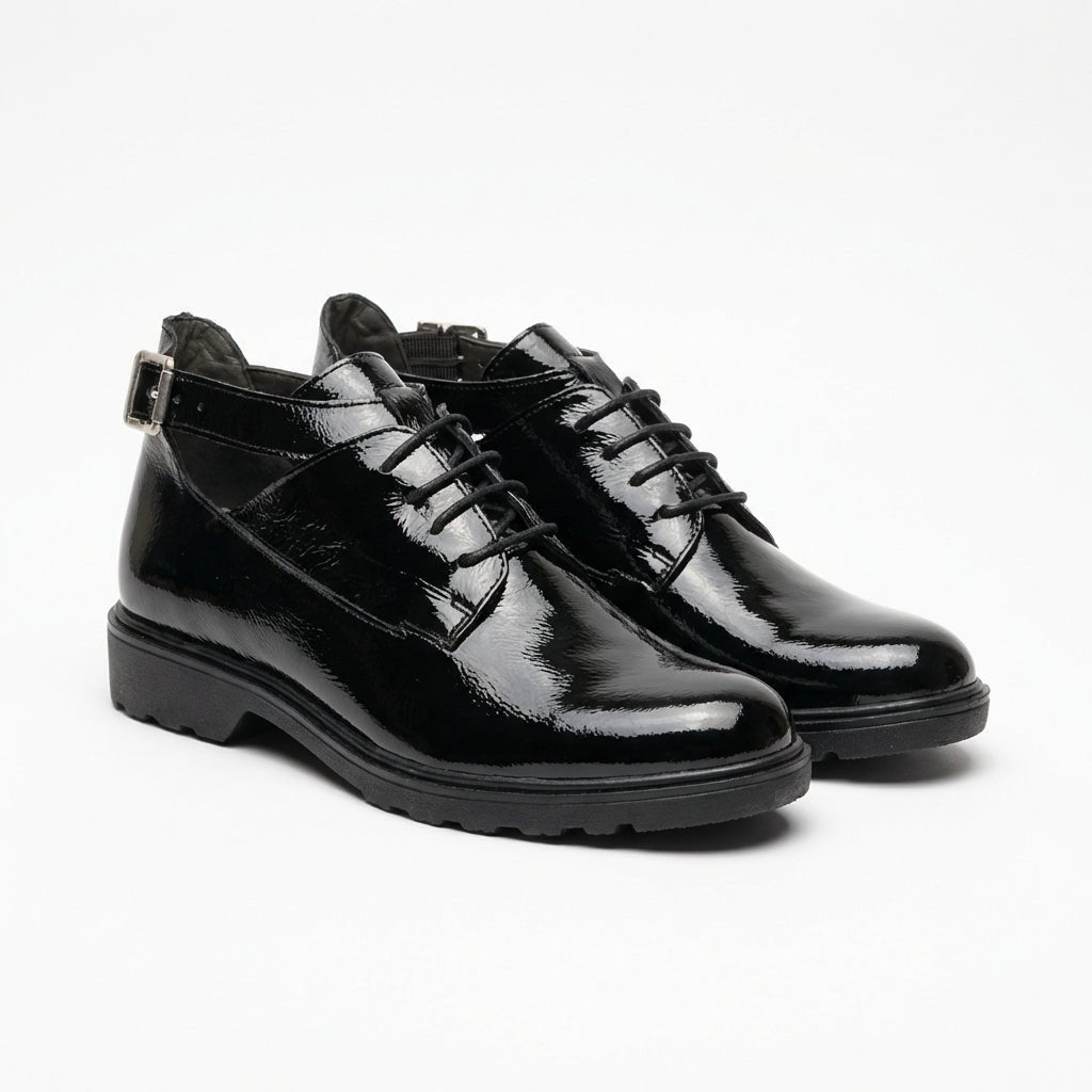 Pantofi dama negru - lac, Aml10987, din piele naturala - Paul Style