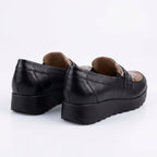 Pantofi dama negru - maro, Villa - Muzi, din piele naturala - Paul Style