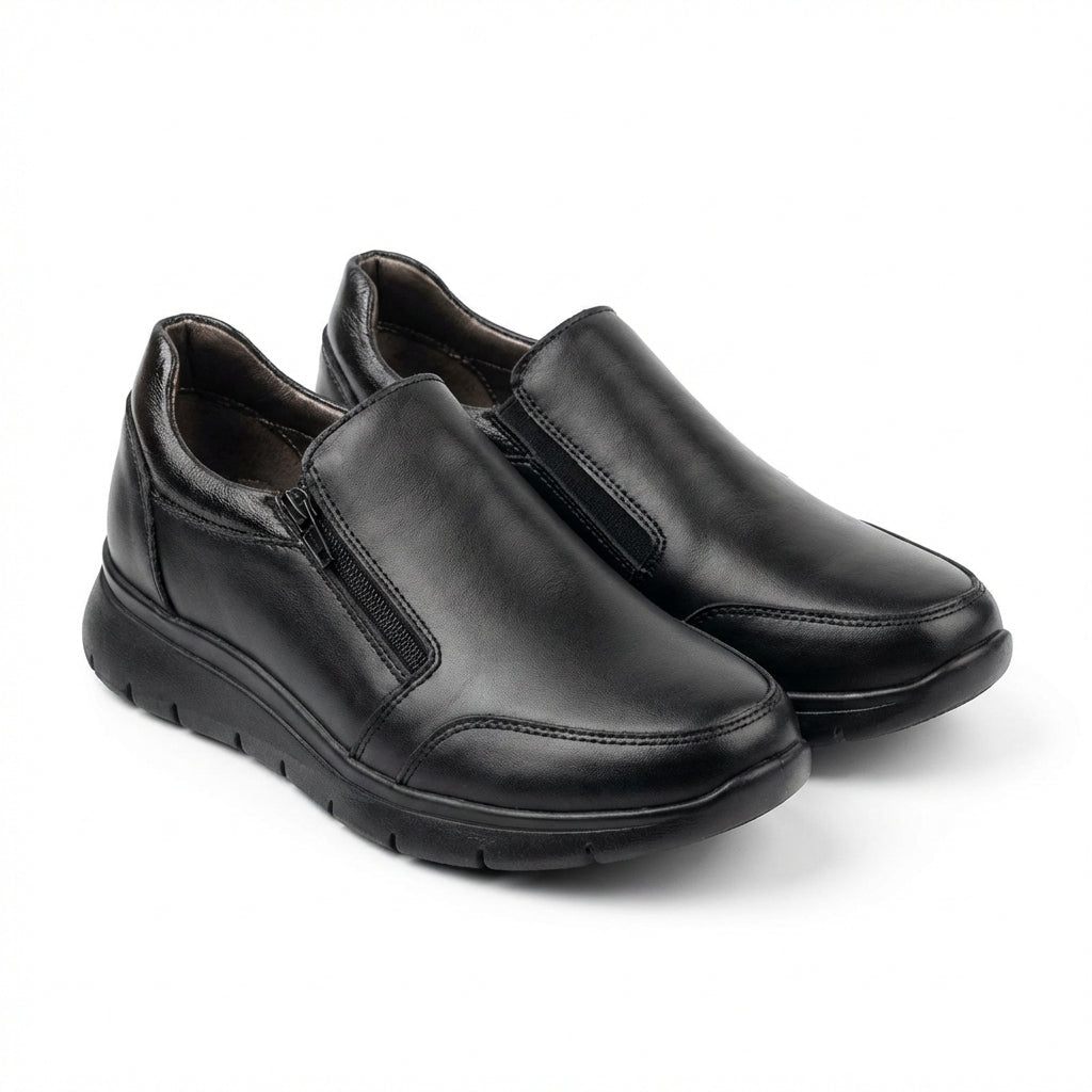 Pantofi damă piele naturală, negri, Namib - 205 - Paul Style