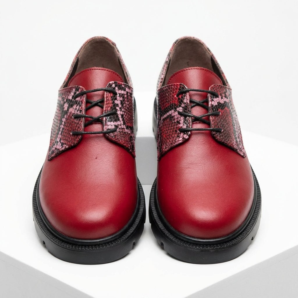 Pantofi dama rosu, Norocos - 213, din piele naturala - Paul Style