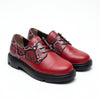 Red women's shoes, Norocos-213, made of natural leather