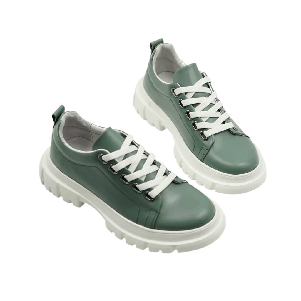 Pantofi dama sport, 133, din piele naturala verde - Paul Style