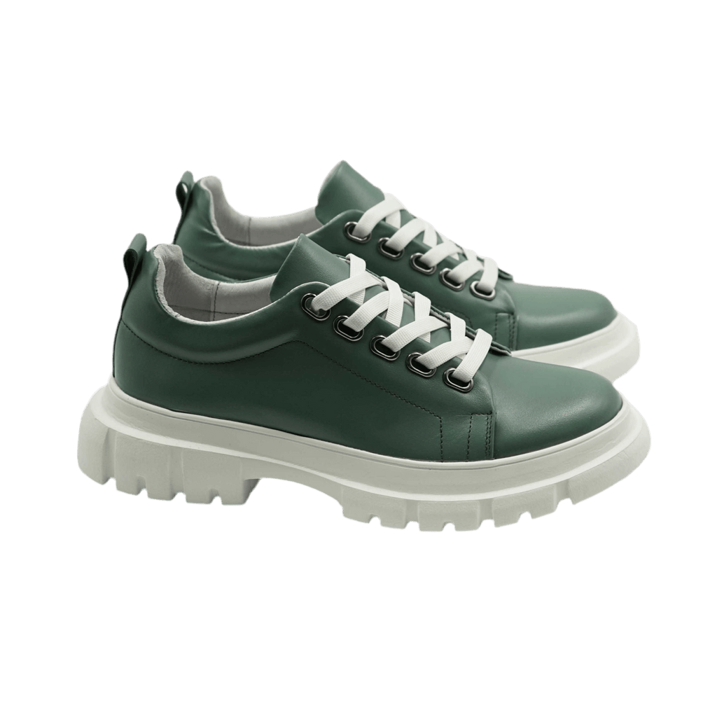 Pantofi dama sport, 133, din piele naturala verde - Paul Style