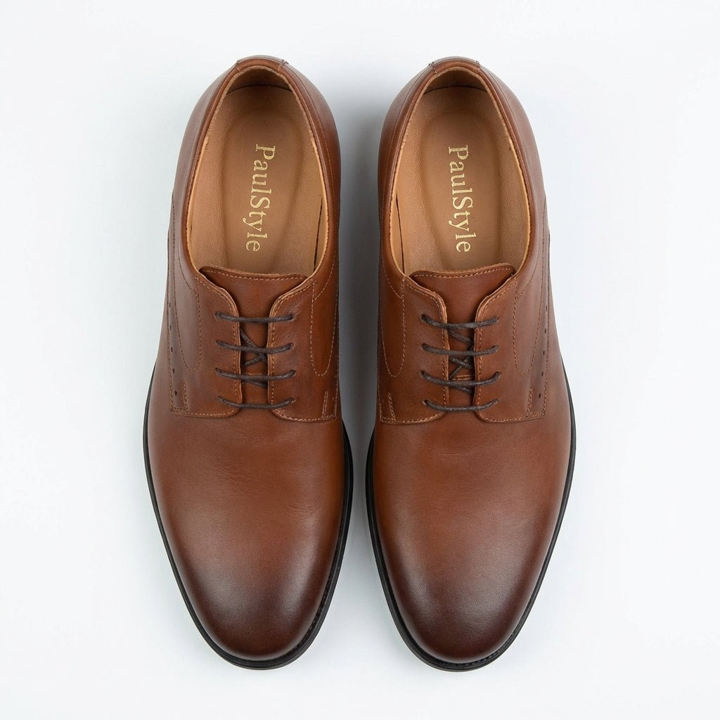 Pantofi eleganti barbati, 308, din piele naturala Maro - Paul Style