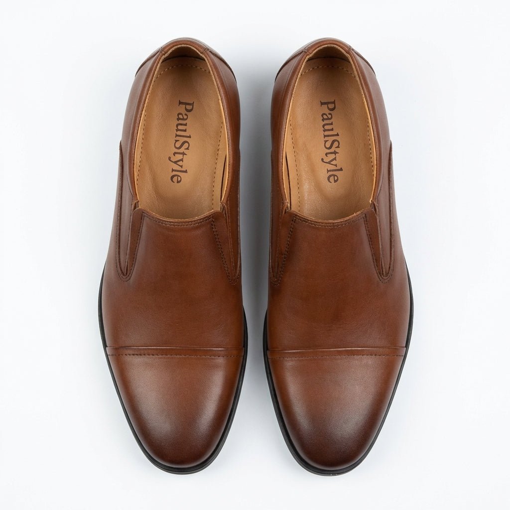 Pantofi eleganti barbati din piele naturală 301 Maro - Paul Style