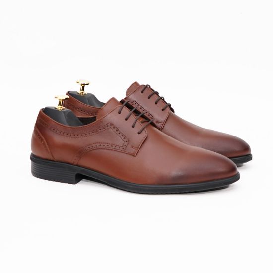 Pantofi eleganti barbati din piele naturală 364 NEGRU / MARO - Paul Style