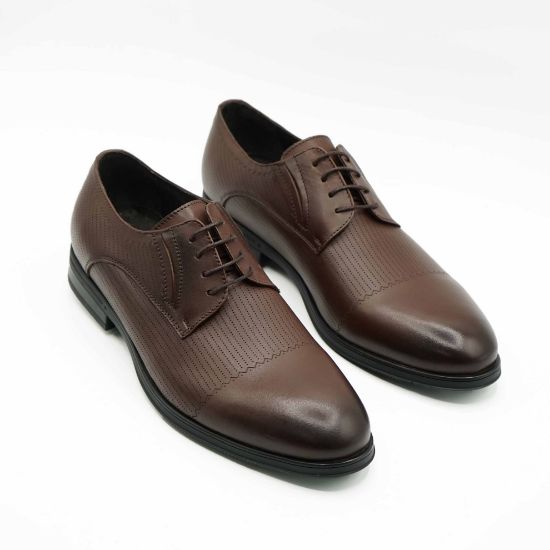 Pantofi eleganti barbati din piele naturală 372 NEGRU / MARO - Paul Style